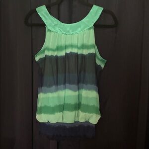 Green and Blue Sleeveless Women's Top
